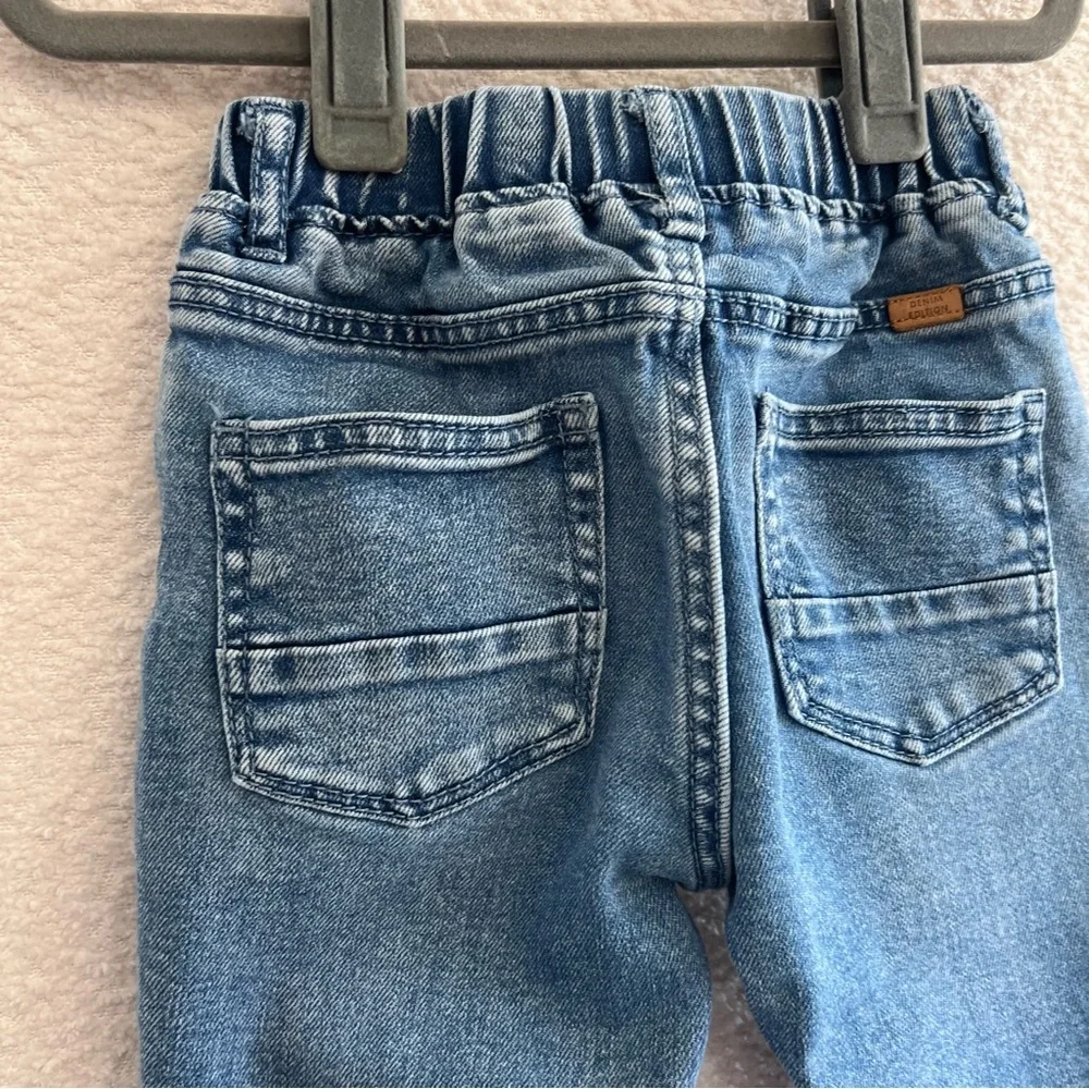 Zara Infant Soft Stretch Blue‎ Denim Elastic Waist Jeans Size 18-24 Months